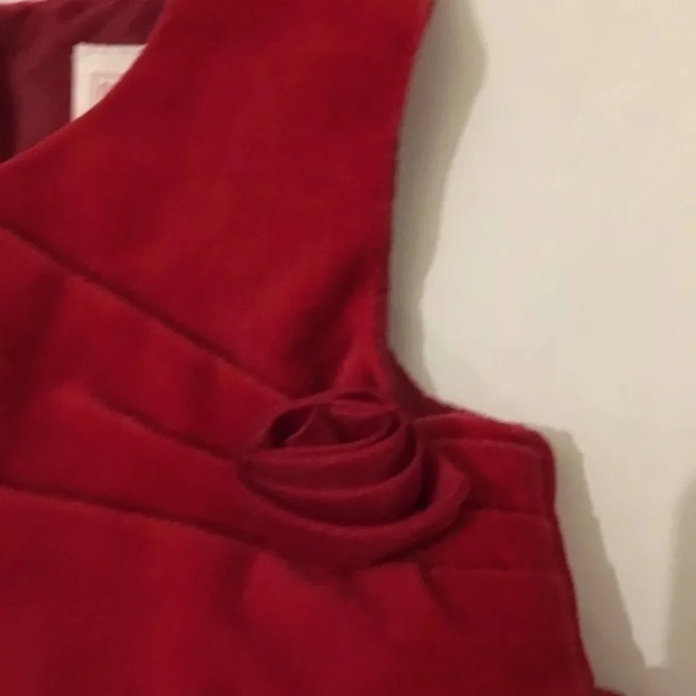 Old Navy Toddler 6-12 Months Girl Red Velvet Dress